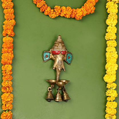 Ganesha Diya Lamp Wall Hanging diya 10"