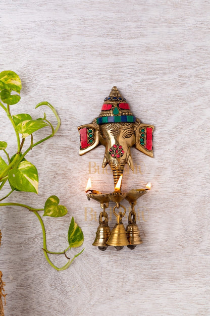 Ganesha Diya Lamp Wall Hanging diya 10"