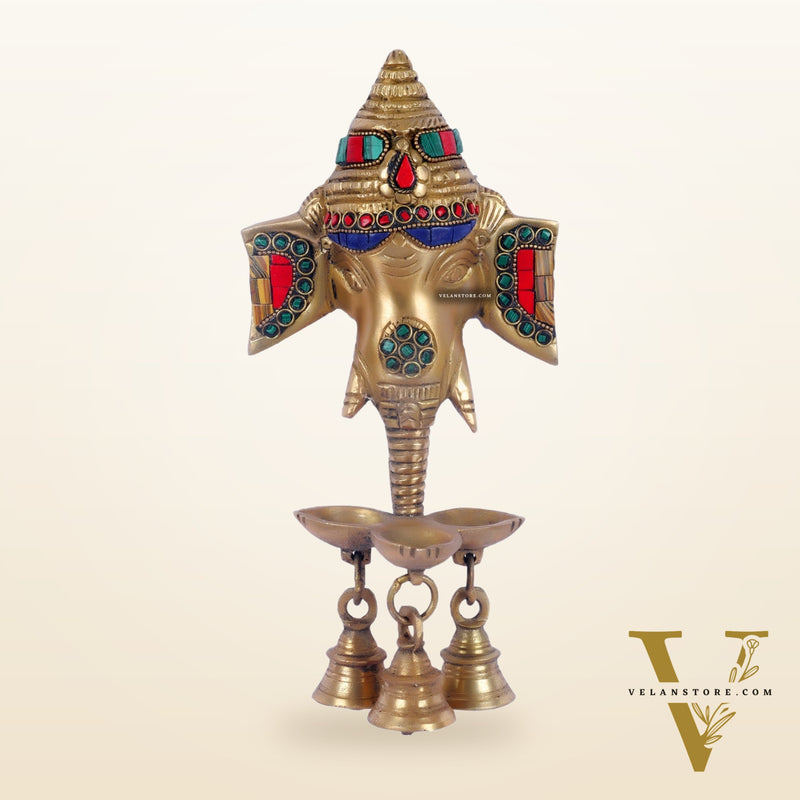 Ganesha Diya Lamp Wall Hanging for Wall and Door Home Decor 10"