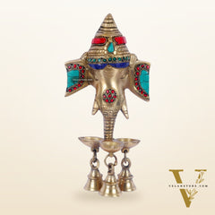 Ganesha Diya Lamp Wall Hanging for Wall and Door Home Decor 10"
