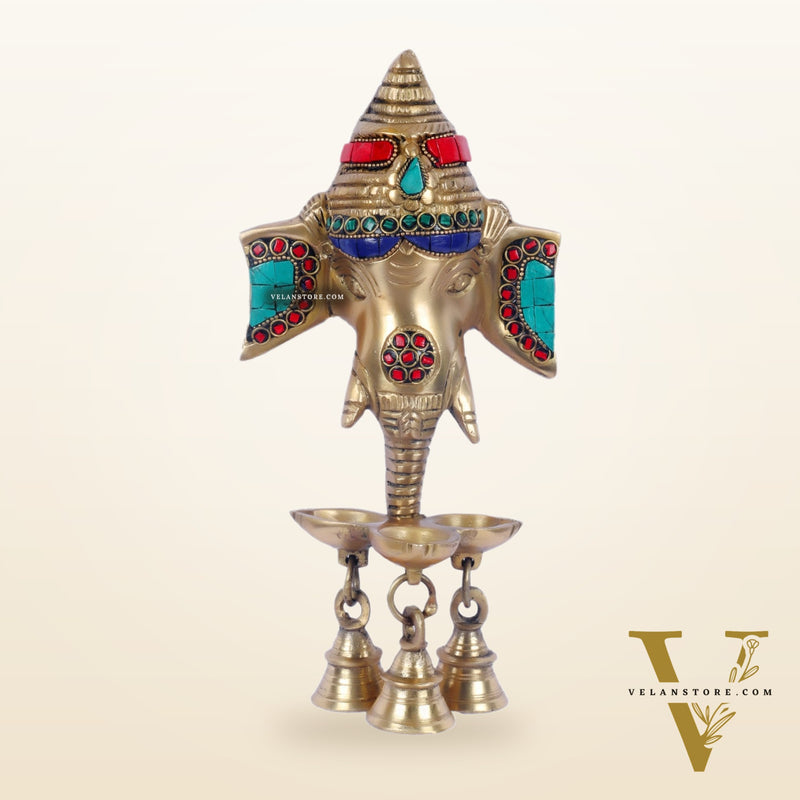 Ganesha Diya Lamp Wall Hanging for Wall and Door Home Decor 10"