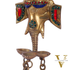 Ganesha Diya Lamp Wall Hanging for Wall and Door Home Decor 10"
