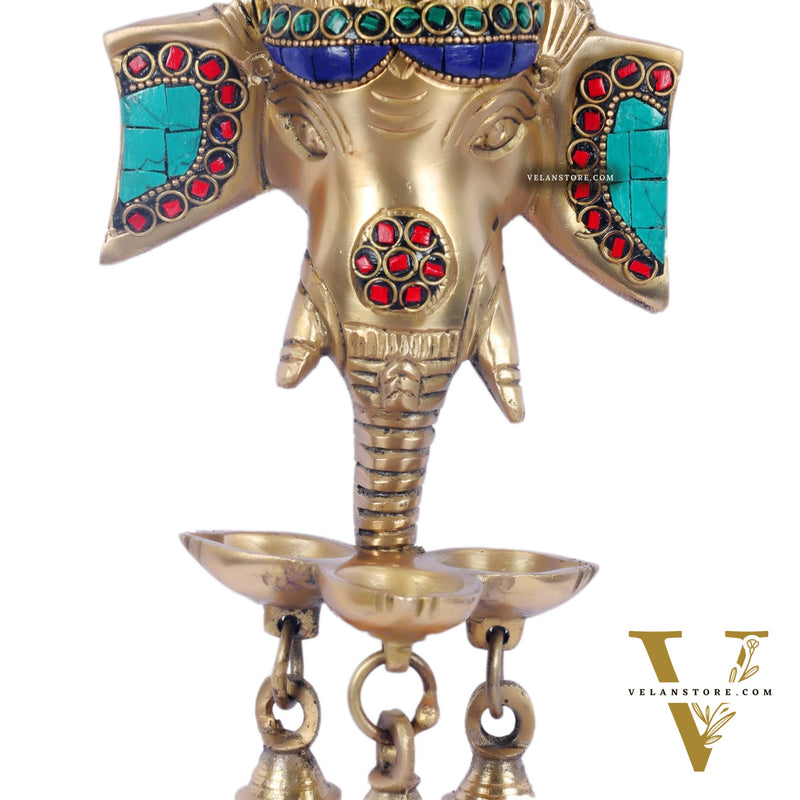 Ganesha Diya Lamp Wall Hanging for Wall and Door Home Decor 10"