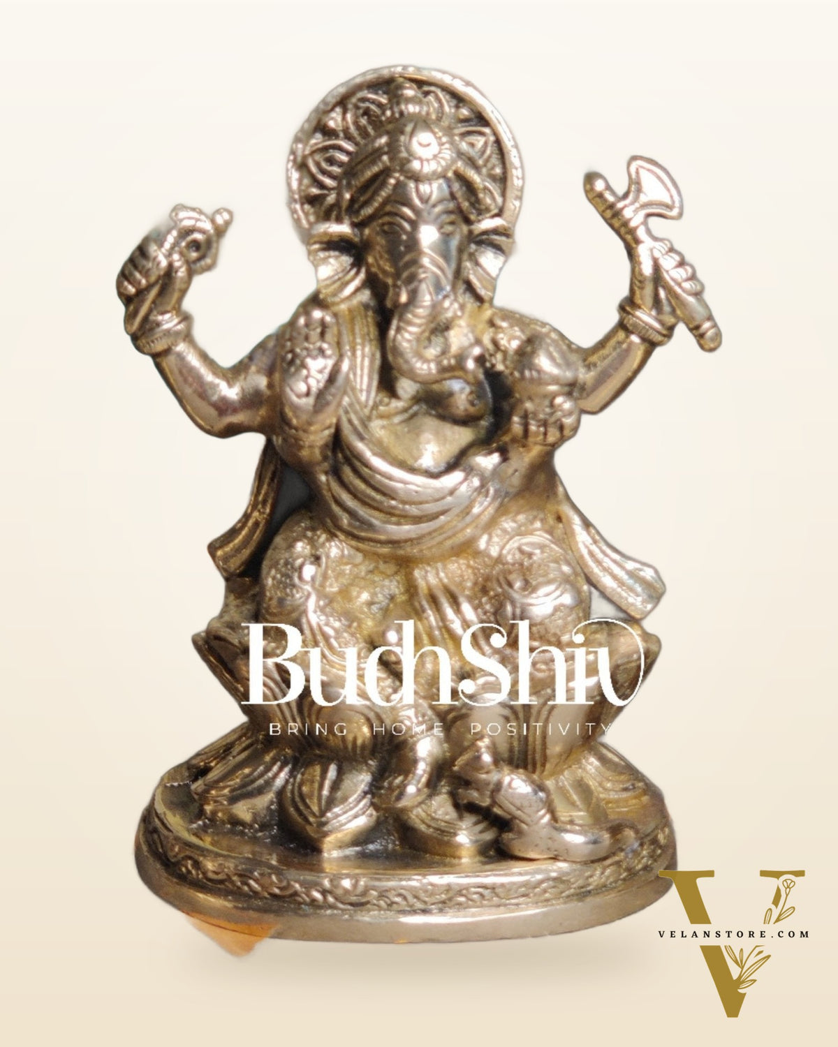 Ganesha enchanting brass idol with Lacquer finish | suitable for office desk/study table/ temple
