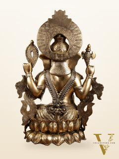 Ganesha Handcrafted Superfine Brass Large Sized Statue | 30" Tall
