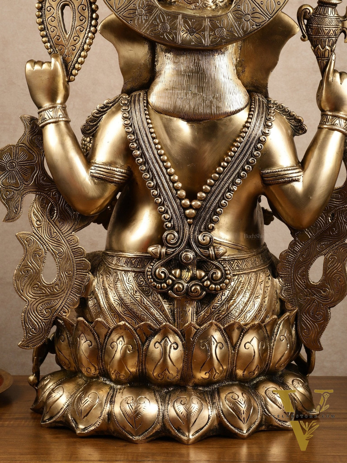 Ganesha Handcrafted Superfine Brass Large Sized Statue | 30" Tall