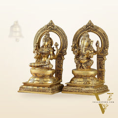 Ganesha Lakshmi - Brass Idols 10"