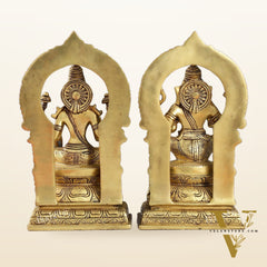 Ganesha Lakshmi - Brass Idols 10"
