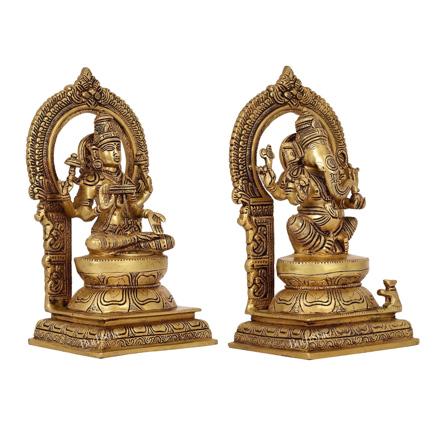 Ganesha Lakshmi - Brass Idols 10"