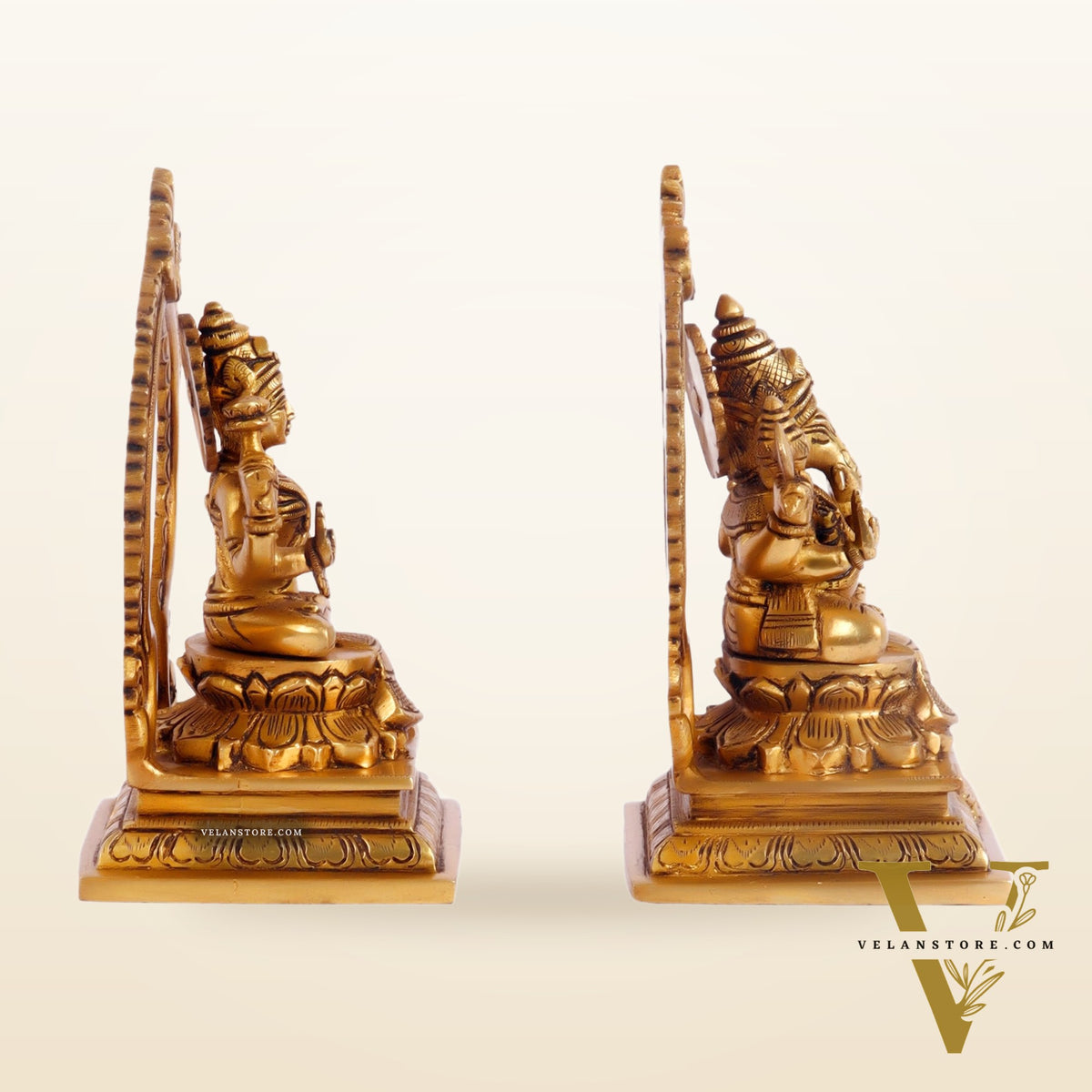 Ganesha Lakshmi Brass idols Superfine 7 inches