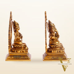 Ganesha Lakshmi Brass idols Superfine 7 inches