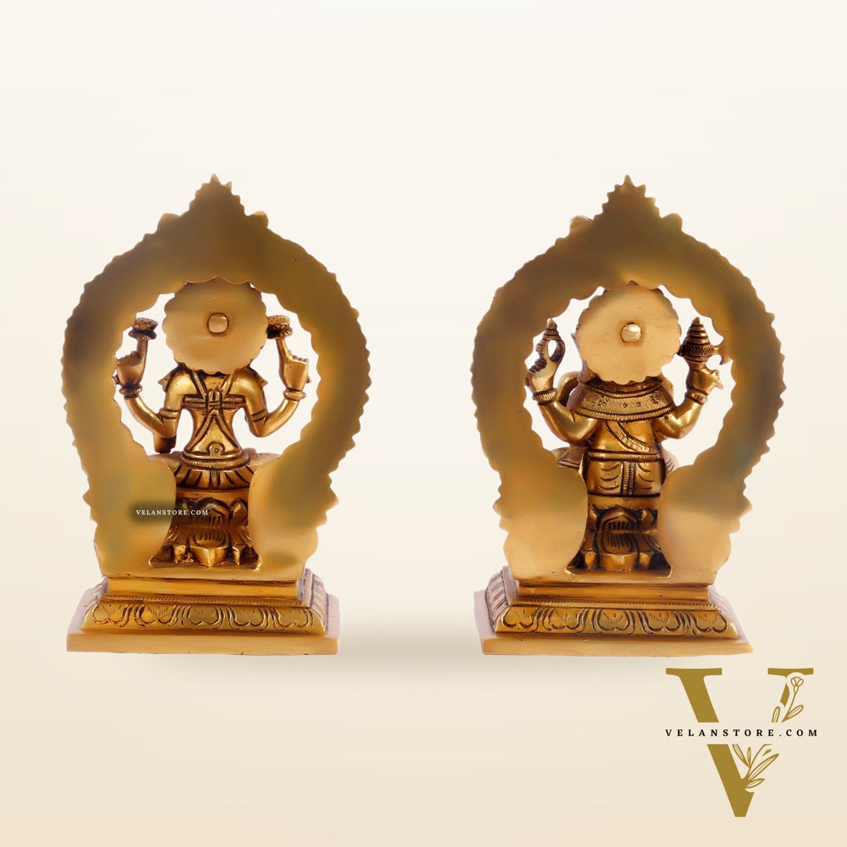 Ganesha Lakshmi Brass idols Superfine 7 inches