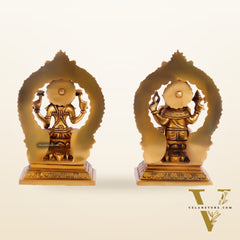 Ganesha Lakshmi Brass idols Superfine 7 inches