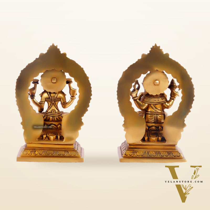 Ganesha Lakshmi Brass idols Superfine 7 inches