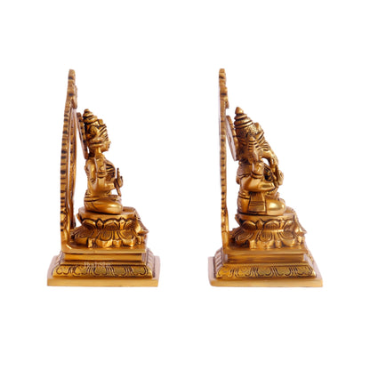 Ganesha Lakshmi Brass idols Superfine 7 inches