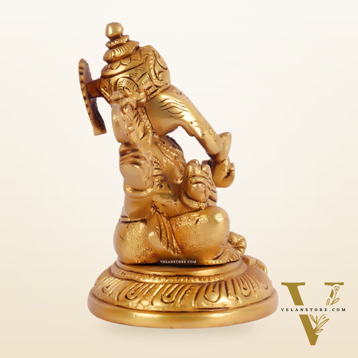 Ganesha lakshmi brass murti 4.5 inch