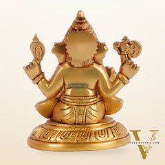 Ganesha lakshmi brass murti 4.5 inch