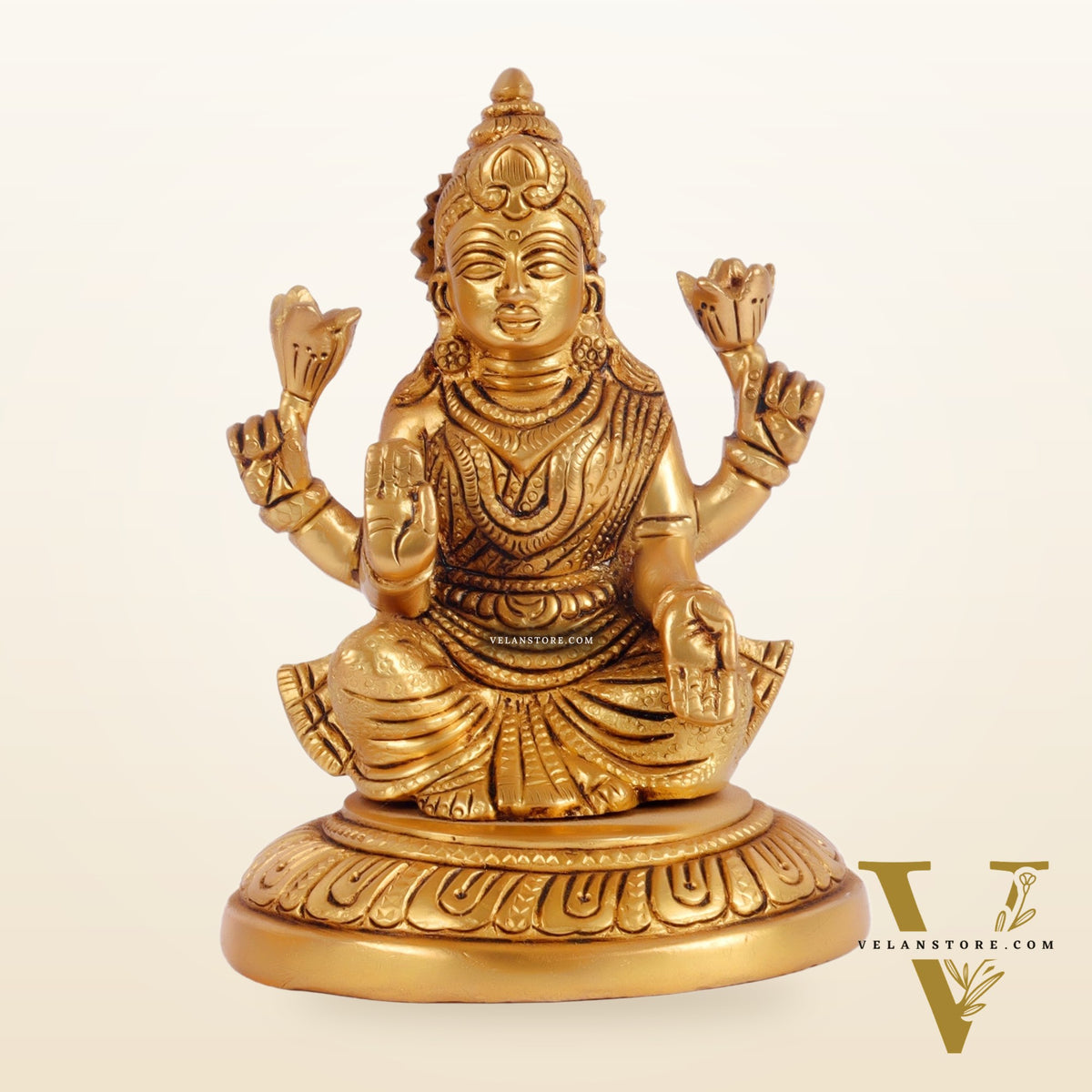 Ganesha lakshmi brass murti 4.5 inch