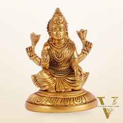 Ganesha lakshmi brass murti 4.5 inch