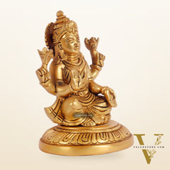Ganesha lakshmi brass murti 4.5 inch