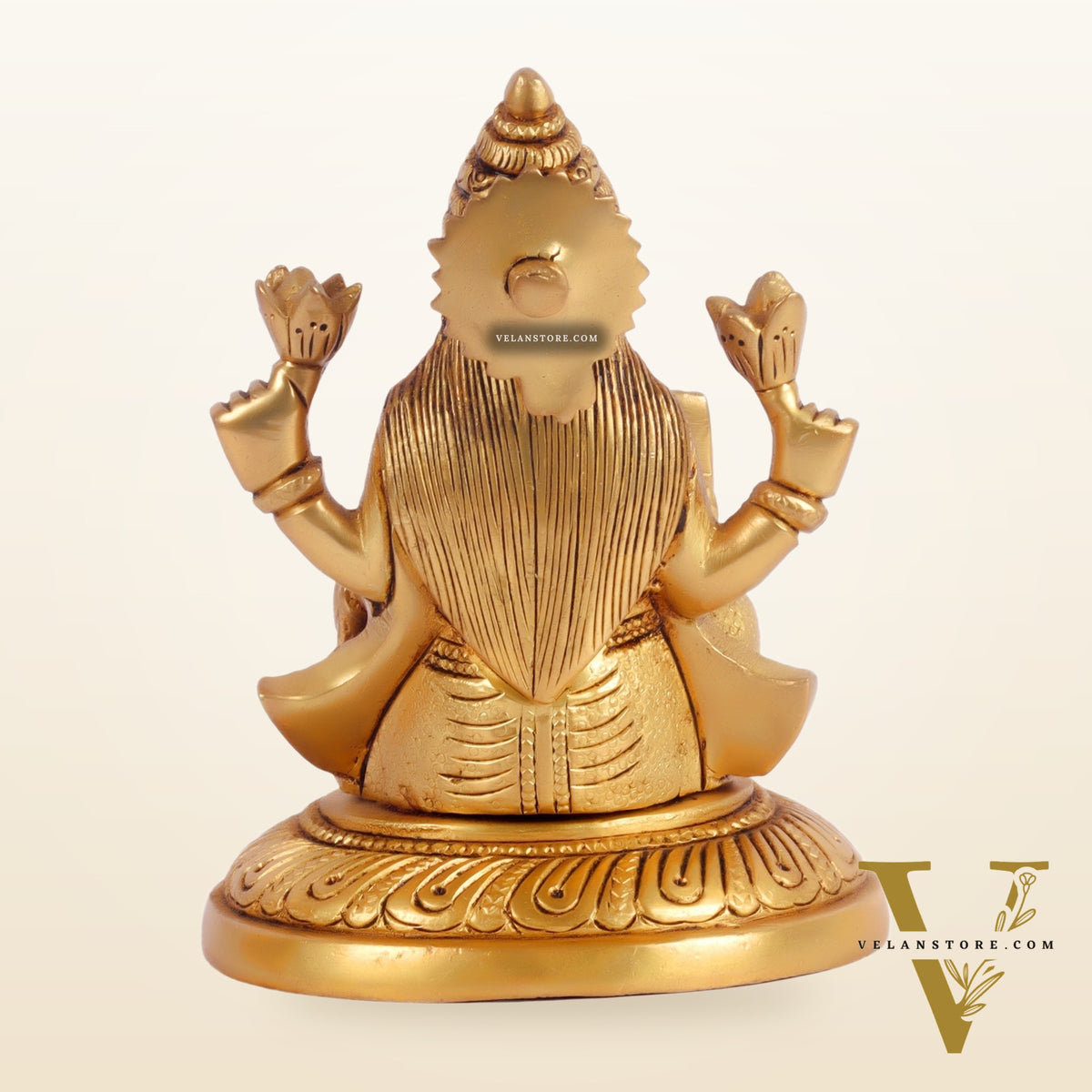 Ganesha lakshmi brass murti 4.5 inch