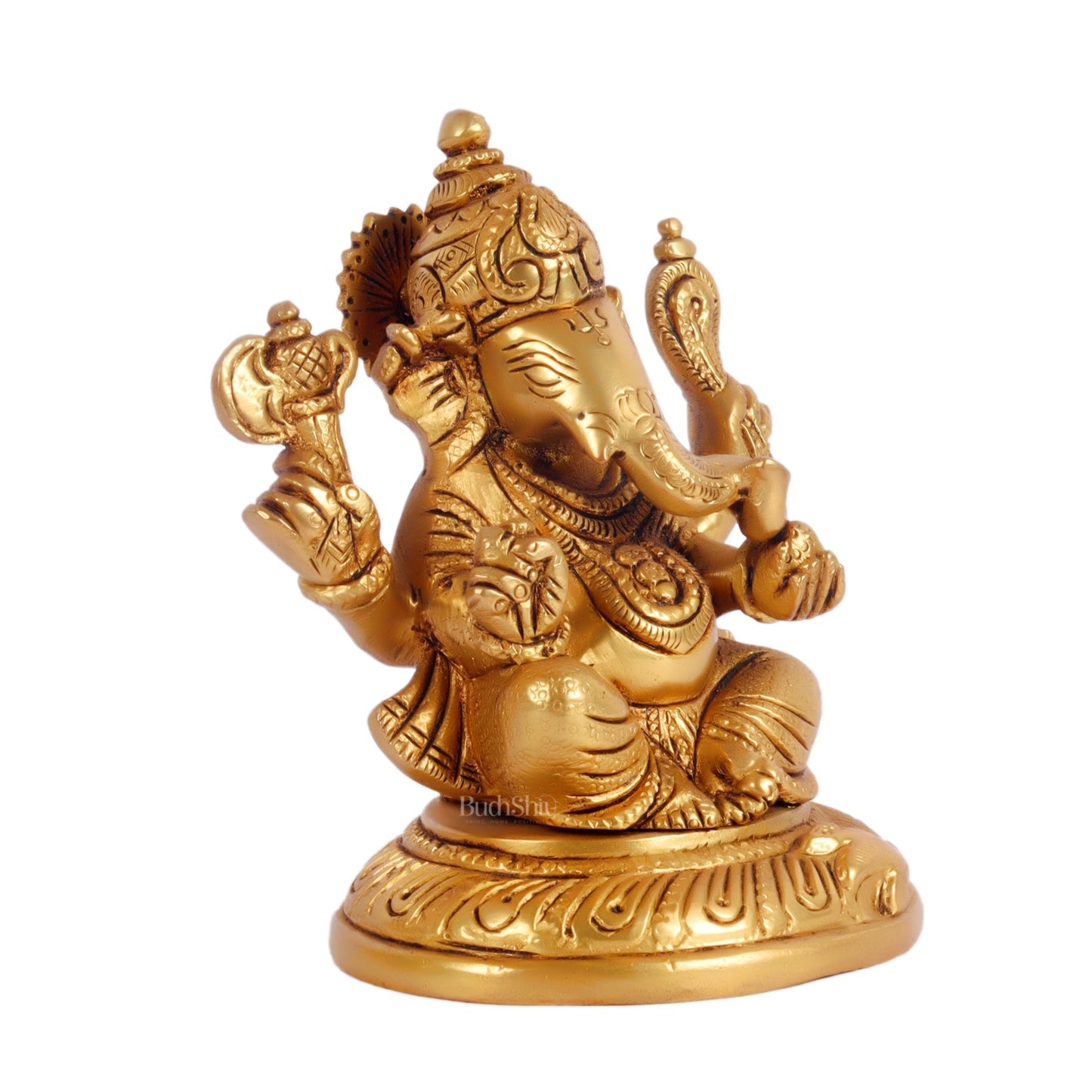 Ganesha lakshmi brass murti 4.5 inch