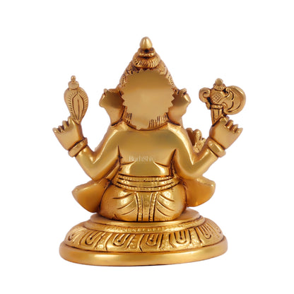 Ganesha lakshmi brass murti 4.5 inch