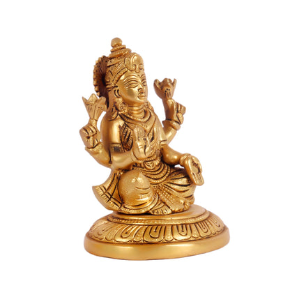 Ganesha lakshmi brass murti 4.5 inch