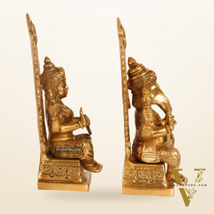 Ganesha lakshmi brass murti 8.5 inch