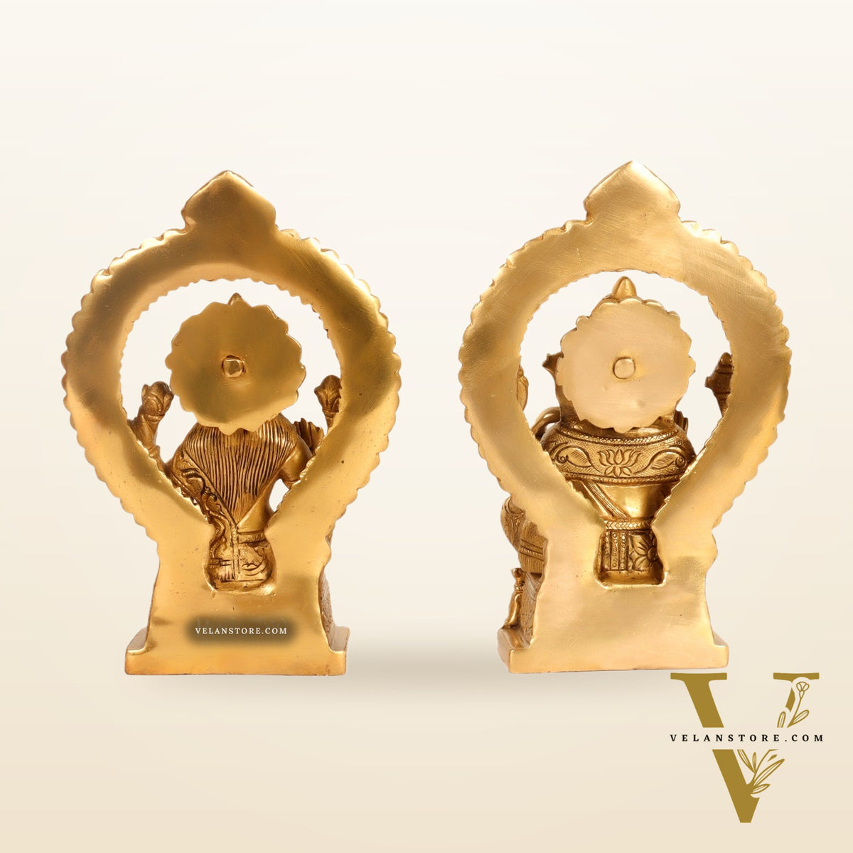 Ganesha lakshmi brass murti 8.5 inch
