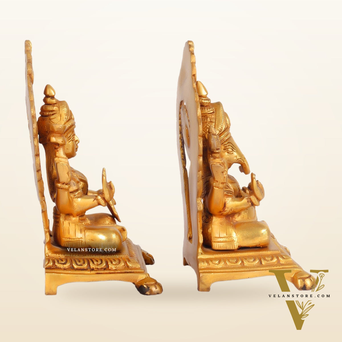 Ganesha Lakshmi Brass statue 7 inches
