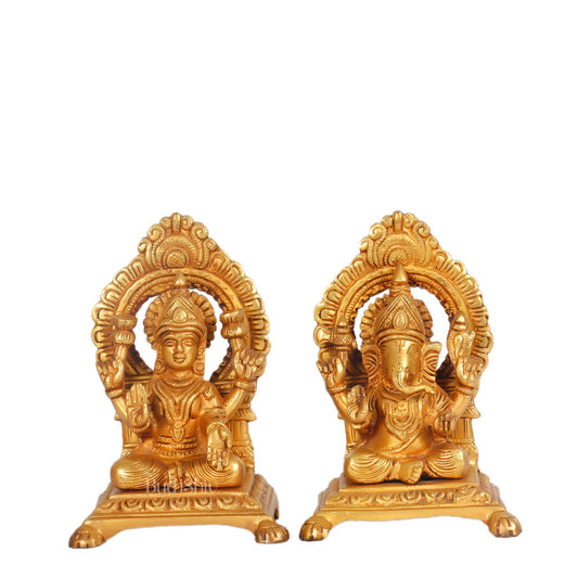 Ganesha Lakshmi Brass statue 7 inches
