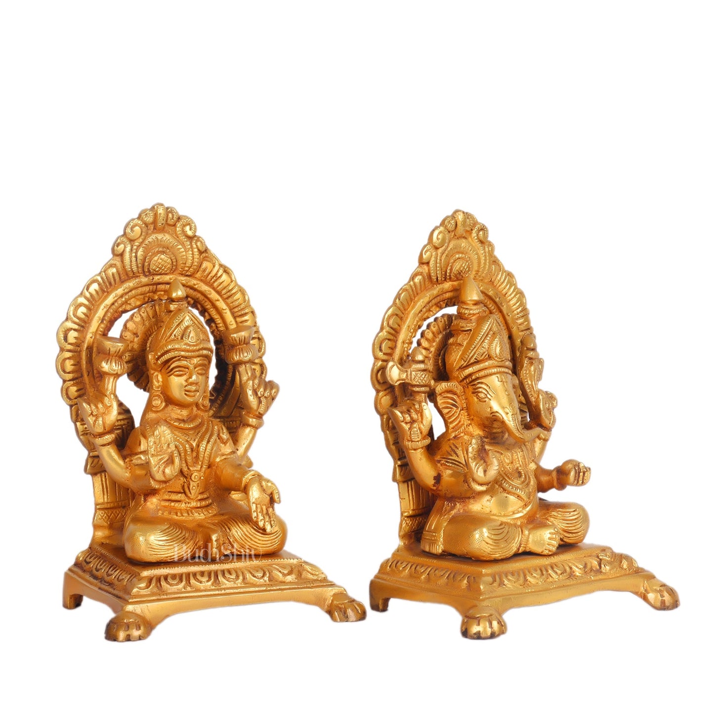 Ganesha Lakshmi Brass statue 7 inches