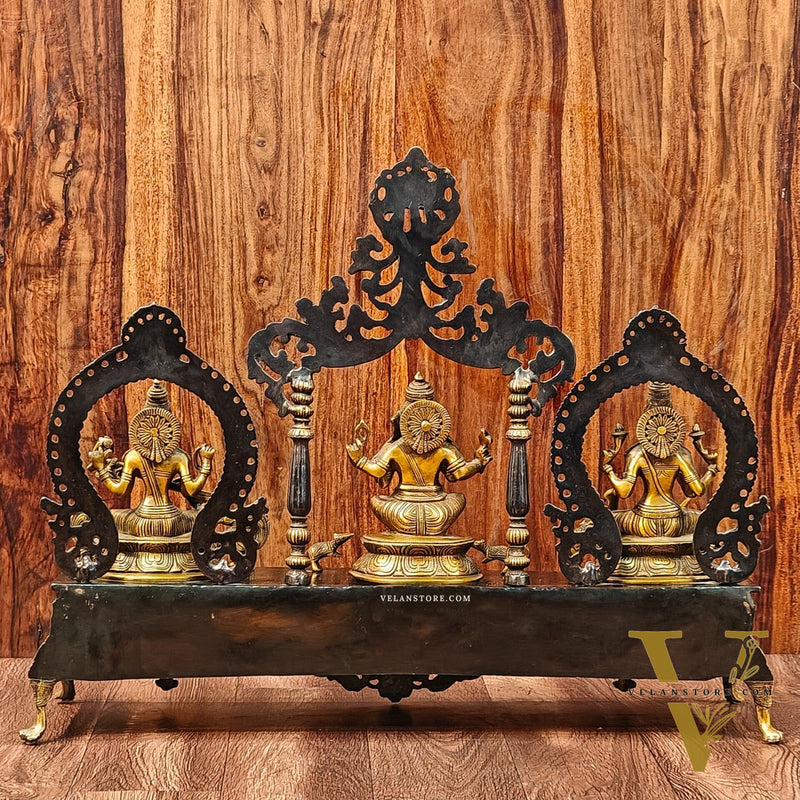 Ganesha Lakshmi Saraswati Idol Set 21"