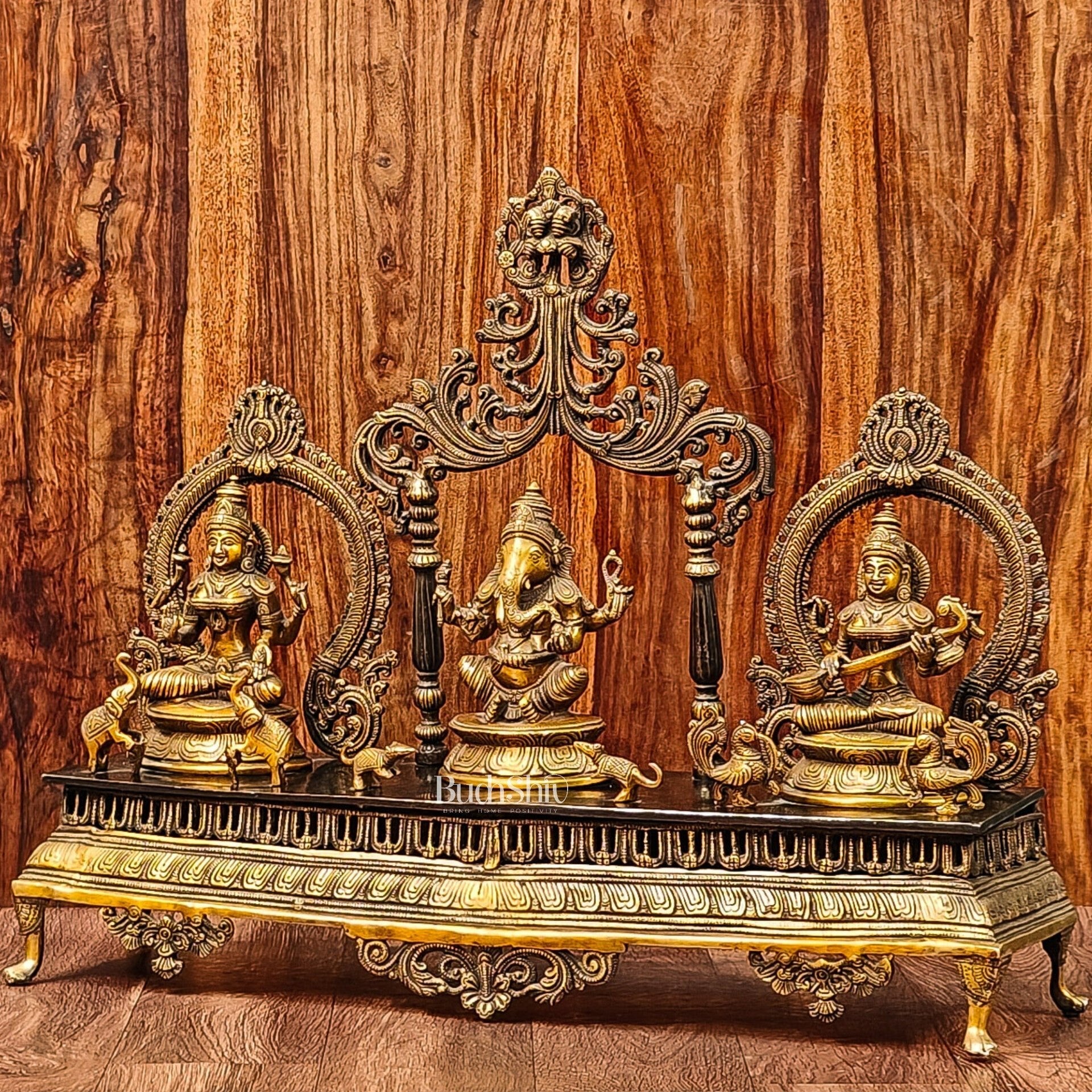Ganesha Lakshmi Saraswati Idol Set 21"