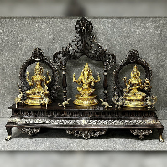 Ganesha Lakshmi Saraswati Idol Set 21"