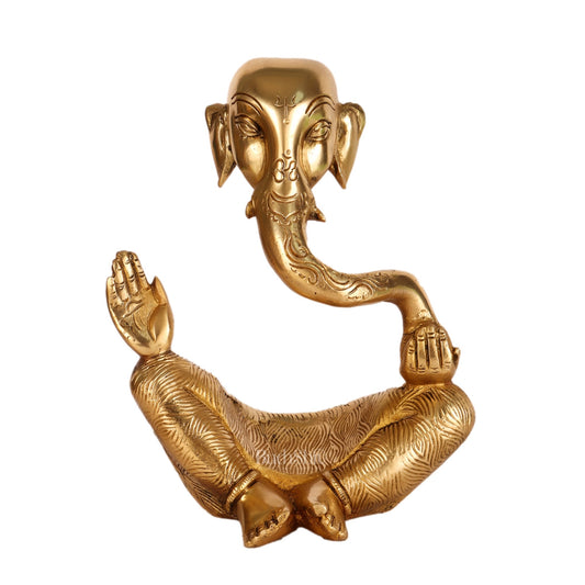 Ganesha modern Abstract Brass Antique Gold Finish| Medium 8.5 "