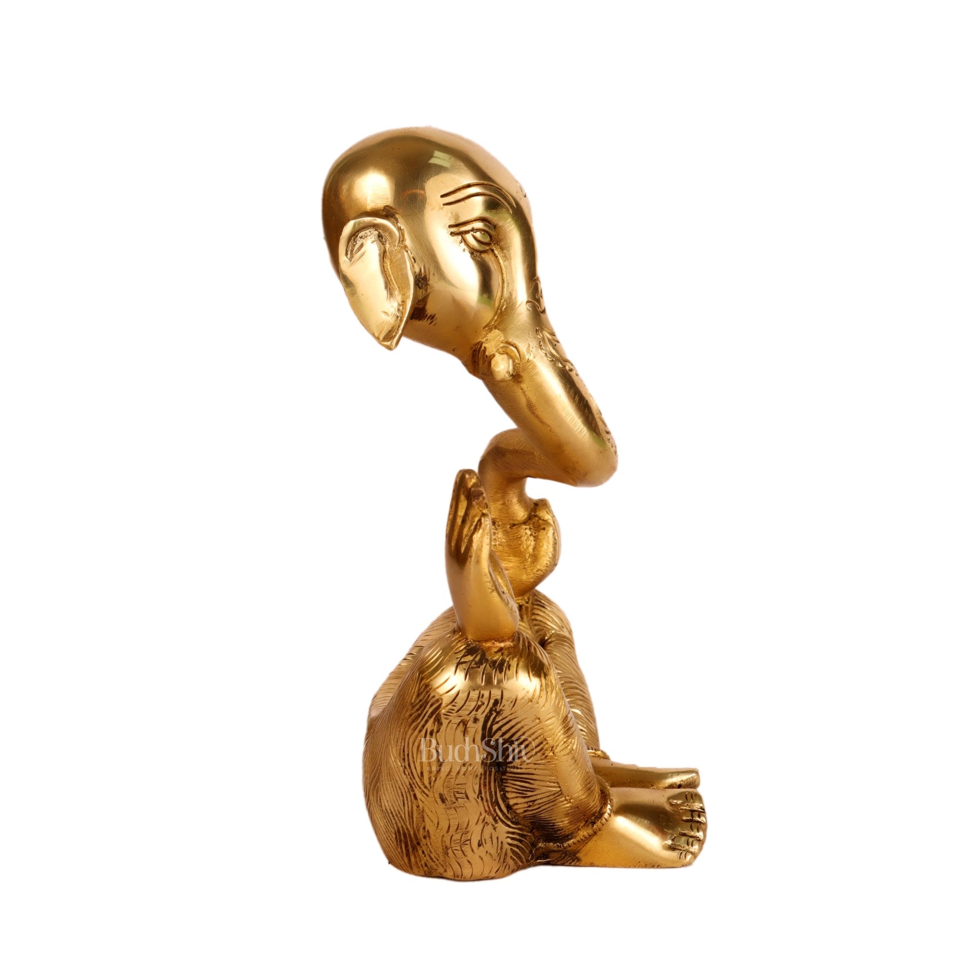 Ganesha modern Abstract Brass Antique Gold Finish| Medium 8.5 "