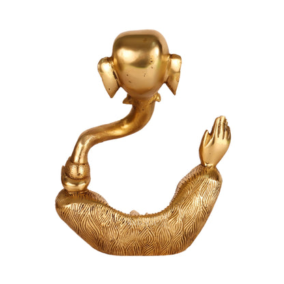 Ganesha modern Abstract Brass Antique Gold Finish| Medium 8.5 "