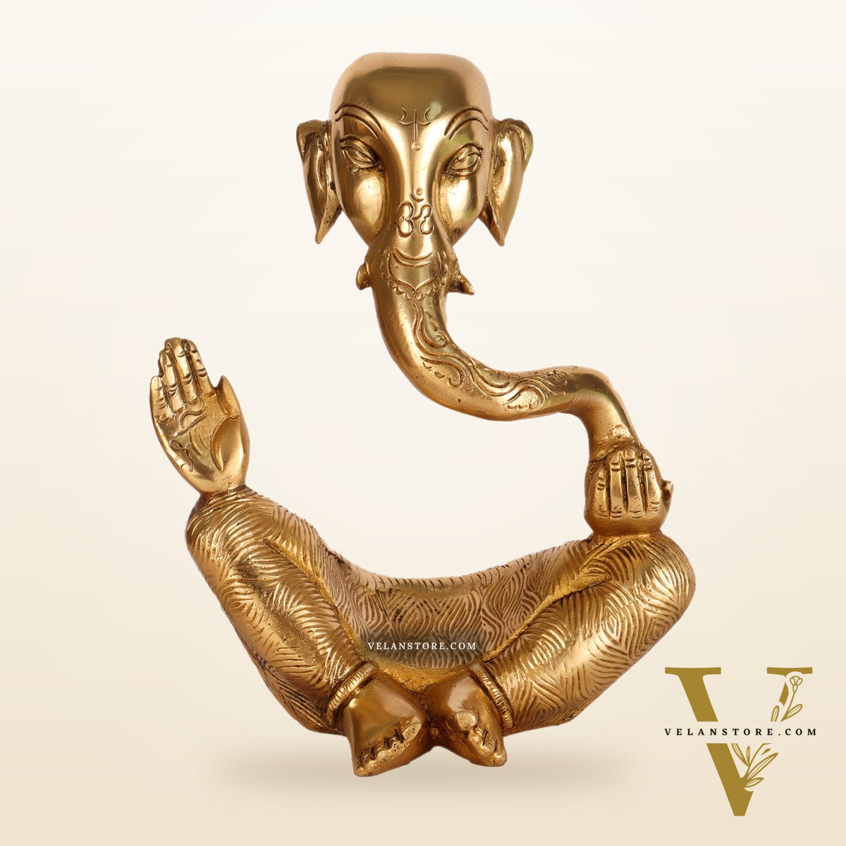 Ganesha modern Abstract Brass Antique Gold Finish| Medium 8.5 "