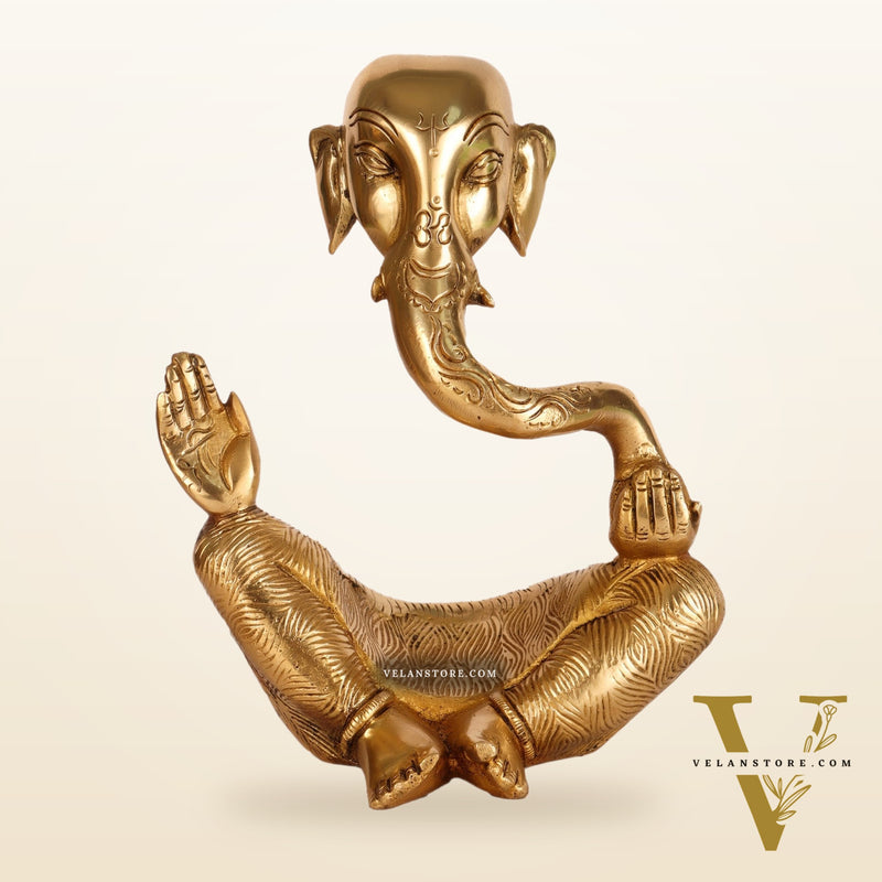 Ganesha modern Abstract Brass Antique Gold Finish| Medium 8.5 "