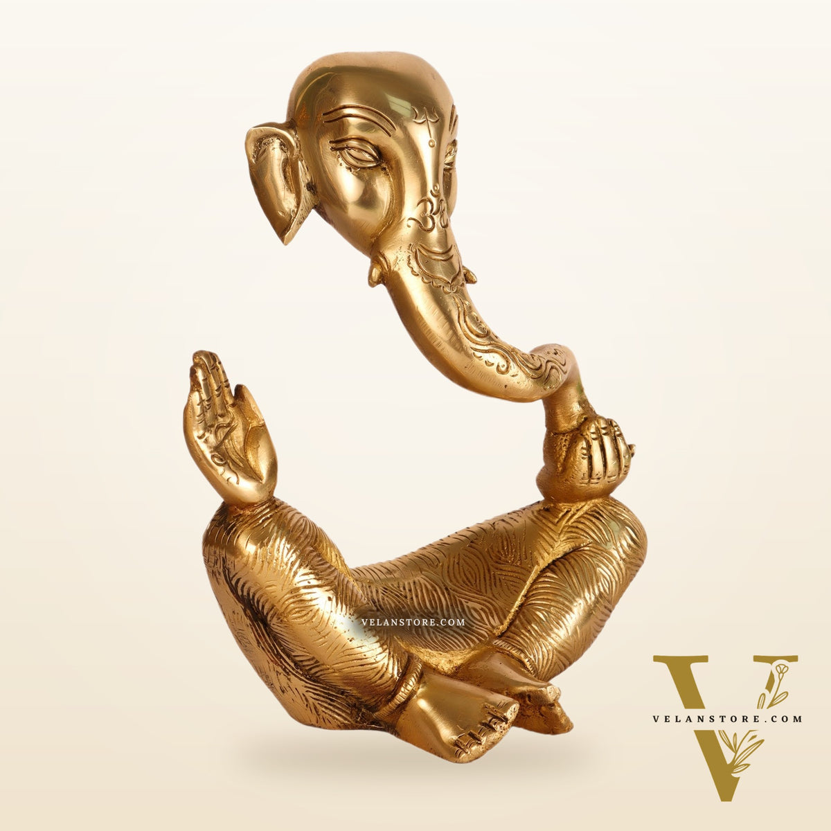 Ganesha modern Abstract Brass Antique Gold Finish| Medium 8.5 "