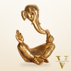 Ganesha modern Abstract Brass Antique Gold Finish| Medium 8.5 "