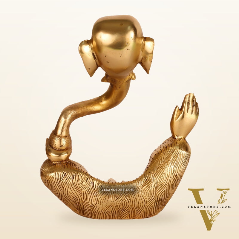 Ganesha modern Abstract Brass Antique Gold Finish| Medium 8.5 "