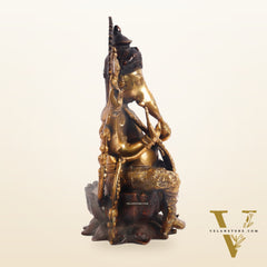 Ganesha on a lotus base large brass idol 12 inch