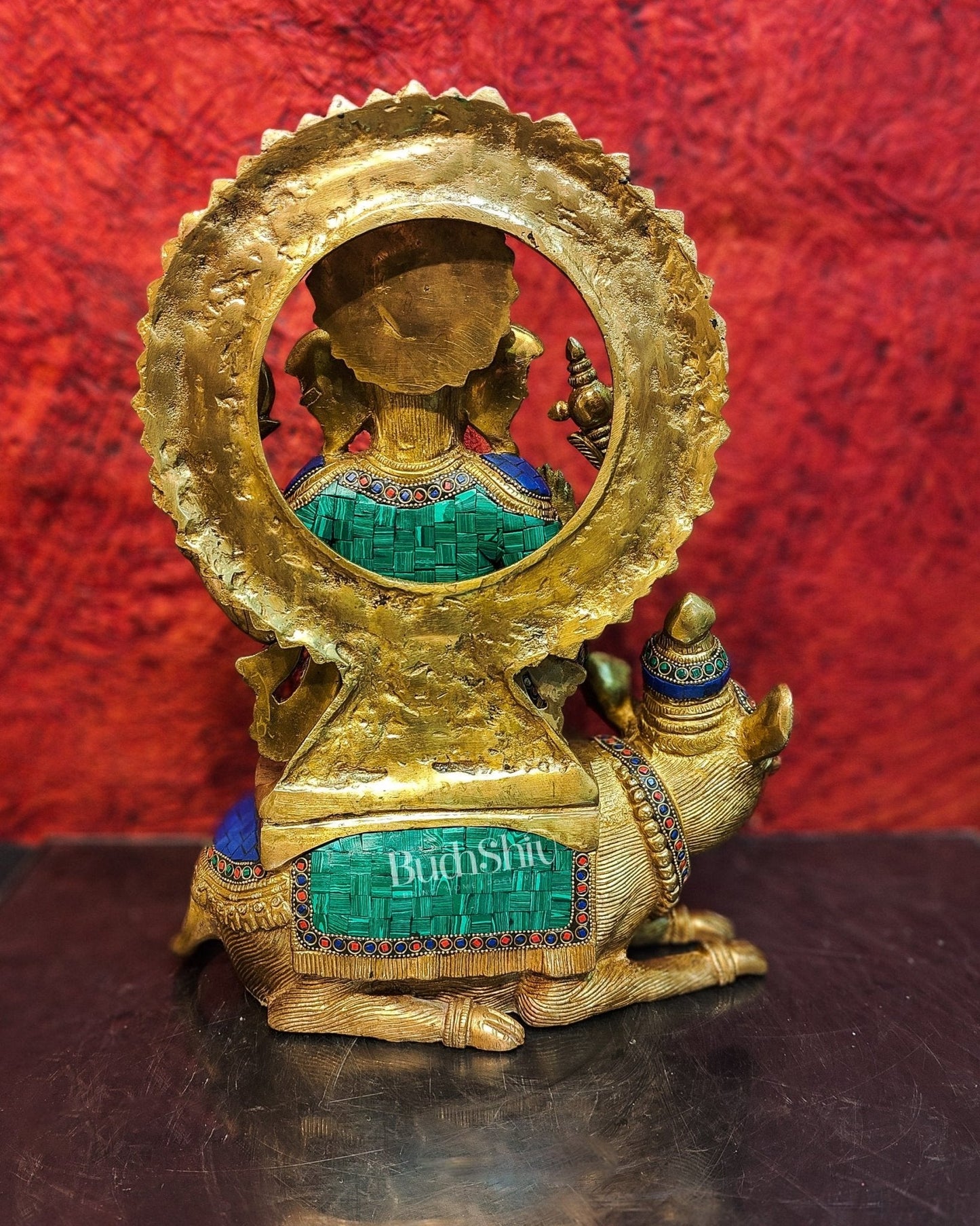 Ganesha on mouse brass statue 16 inches