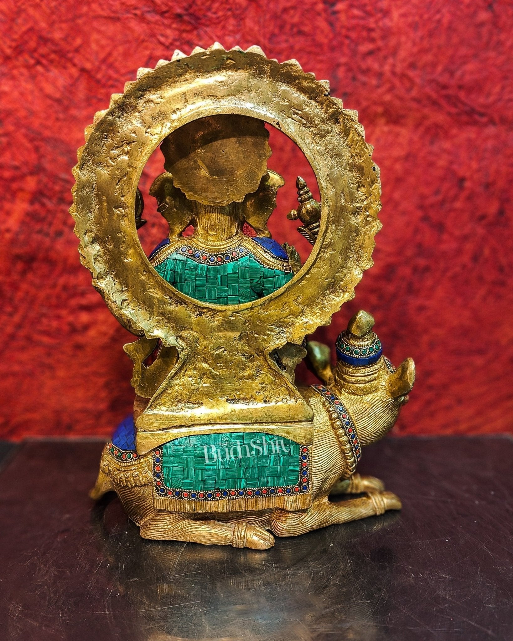 Ganesha on mouse brass statue 16 inches