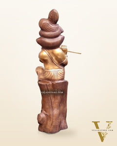 Ganesha playing the flute Brass Statue 21"