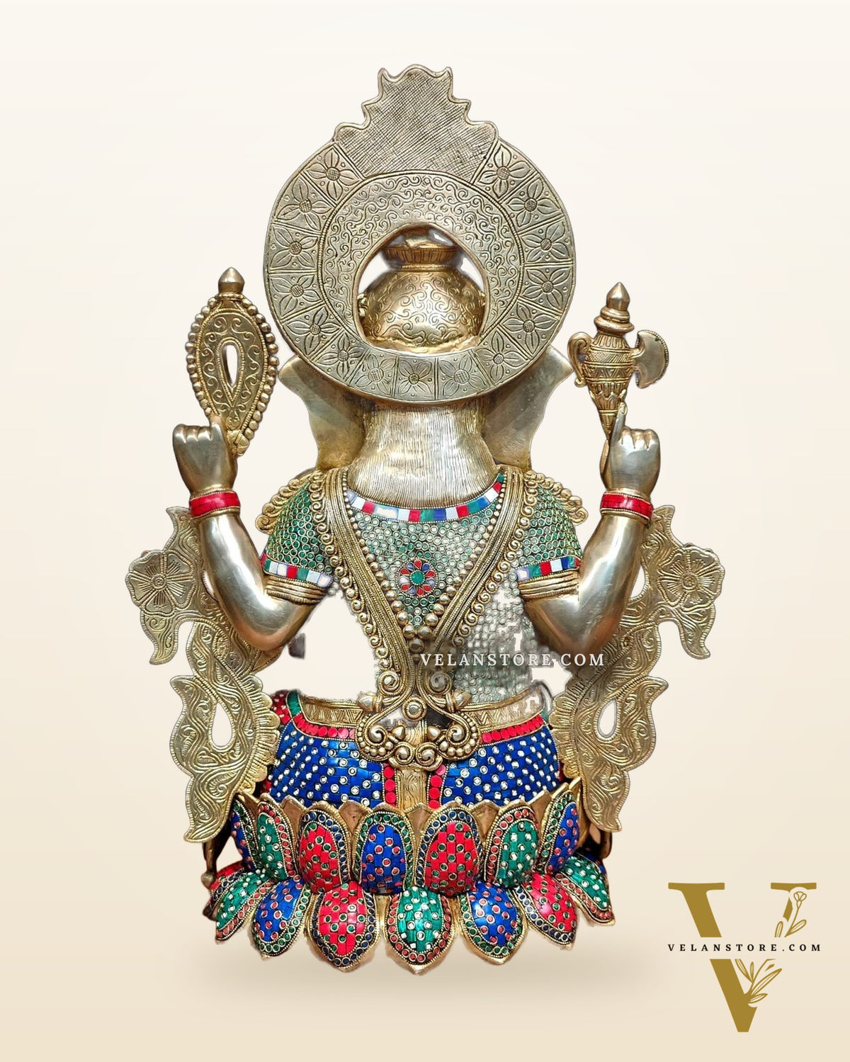 Ganesha Superfine Brass Large Sized Statue | 29" Tall meenakari work