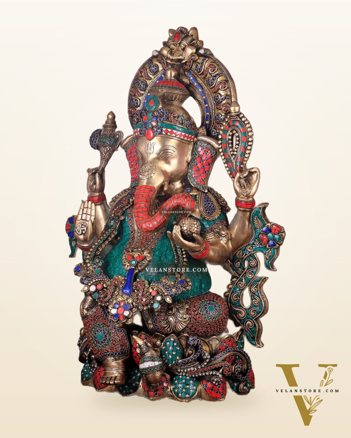Ganesha Superfine Brass Large Sized Statue 30"